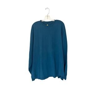 Carhartt Men's Shirt Casual Basic Long Sleeve Blue Original Fit‎ Crewneck Large